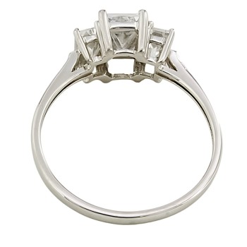 9ct white gold Cubic Zirconia 3 stone Ring size P
